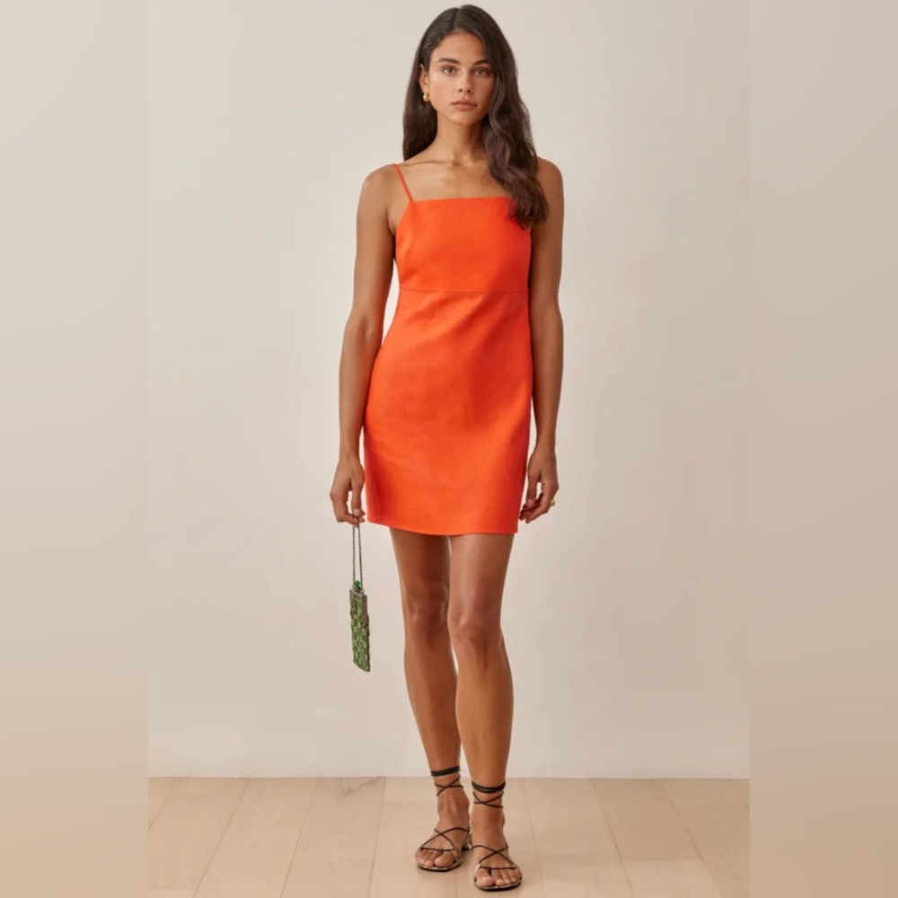 Orange Linen Reformation Dress